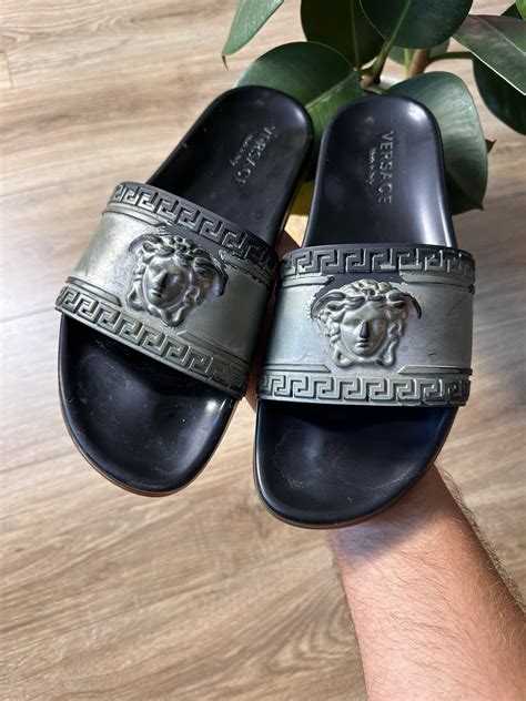 versace medusa slides sandals replica|versace medusa chain leather sandals.